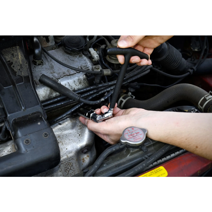 Aeg Llave Bujías Articulada con Rótula y 3 Manguitos 16-18-21mm Mango T Antideslizante Acero Inoxidable 2