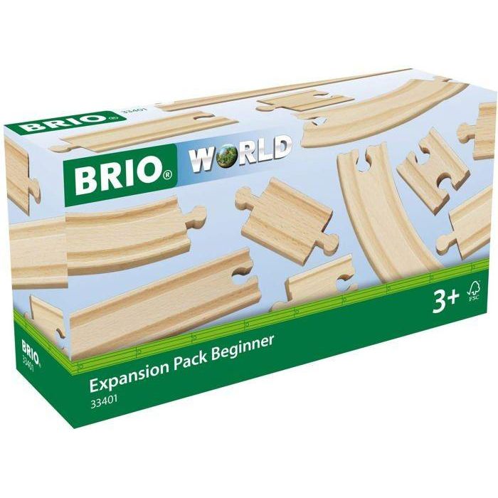 Brio World 33401 Caja de Debutantes Evolution - Set de 11 Rieles de Madera de Haya para Circuito de Tren Niños +3 Años 1