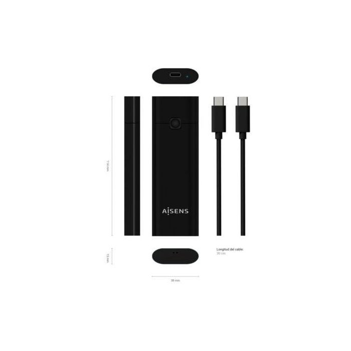 AISENS - CAJA EXTERNA M.2 (NGFF) ASM2-020B NVMe A USB3.2 GEN2, NEGRA 2 AISENS - CAJA EXTERNA M.2 (NGFF) ASM2-020B NVMe A USB3.2 GEN2, NEGRA 2
