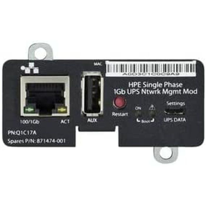 Hewlett Packard Enterprise Single Phase 1Gb UPS Network Management Module 1 Hewlett Packard Enterprise Single Phase 1Gb UPS Network Management Module 1
