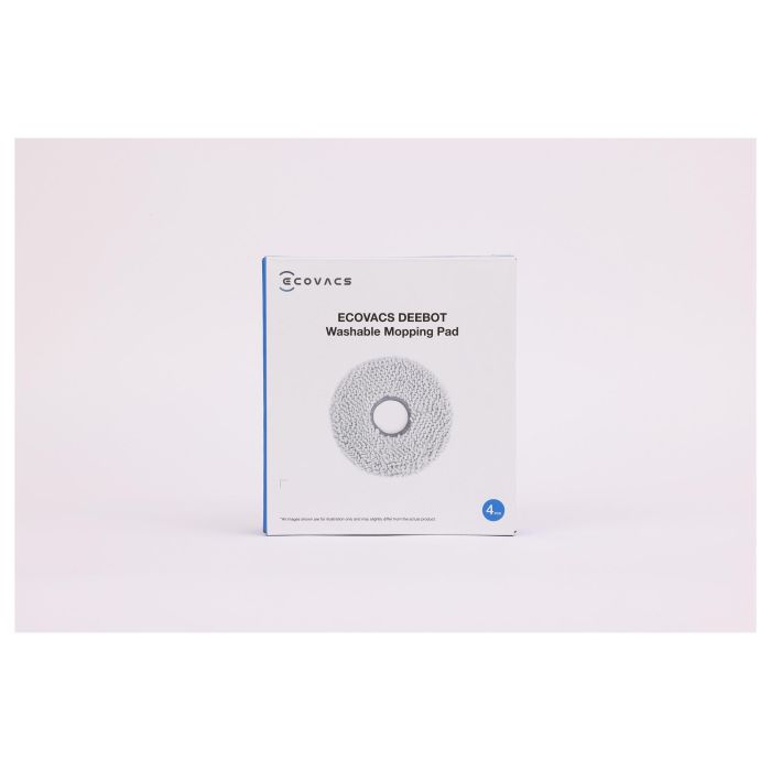Ecovacs DCC040047 Paño de Mopa Lavable, 4 Piezas, Gris, para Robot Aspirador DEEBOT X5 OMNI y Familia X5