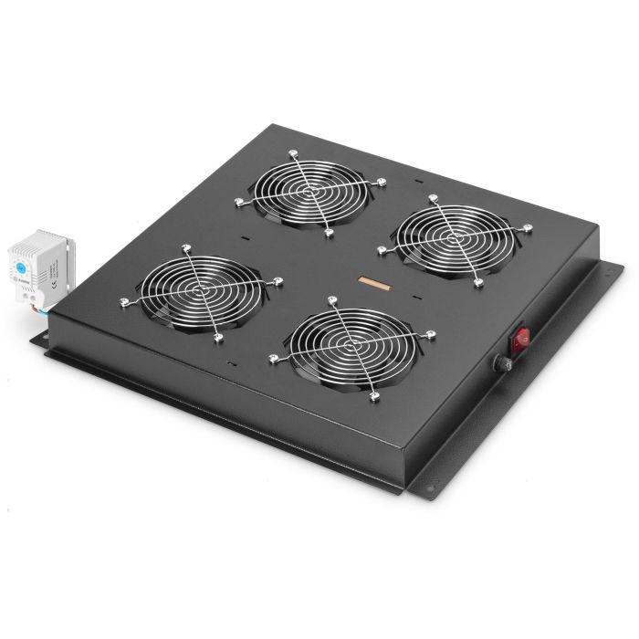 Digitus Unidad de ventilación de techo 19" con 4 ventiladores, color negro (RAL 9005)