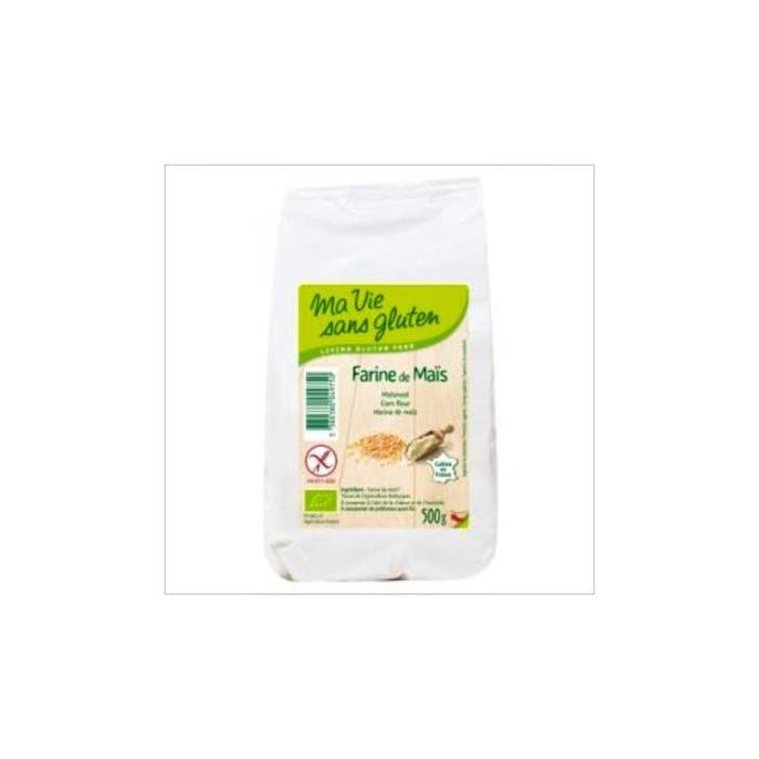 Ma Vie Sanz Harina de Maíz 500g Bio Sin Gluten para Pan, Galletas y Purés