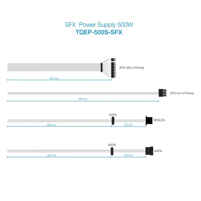 TOOQ FUENTE ALIMENTACION SFX MATX TQEP-500S-SFX 500W 9 TOOQ FUENTE ALIMENTACION SFX MATX TQEP-500S-SFX 500W 9