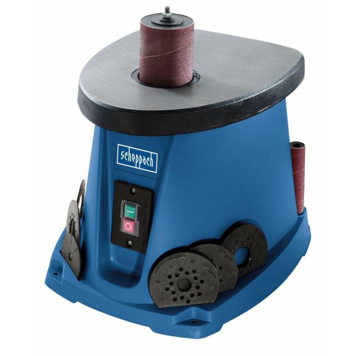 Scheppach OSM 100 Lijadora oscilante con mangas abrasivas y cilindros de lijado, 450W 230V, mesa de hierro fundido 7 Scheppach OSM 100 Lijadora oscilante con mangas abrasivas y cilindros de lijado, 450W 230V, mesa de hierro fundido 7