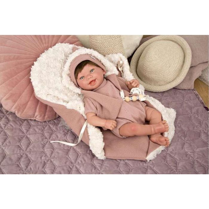 Muñeca reborn arias 45 cm gimena c/saco portabebe 2