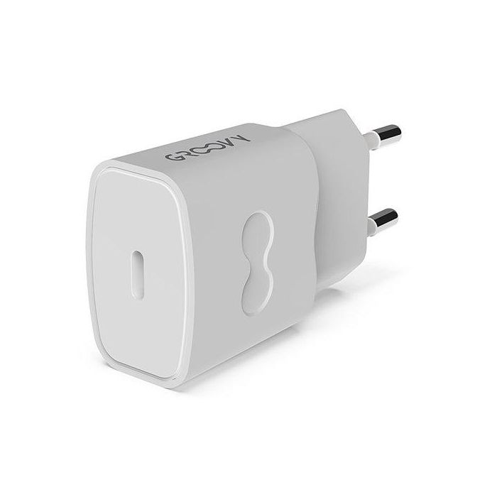 Cargador Groovy De Pared Usb-C Alto Rendimiento 2,4A Blanco