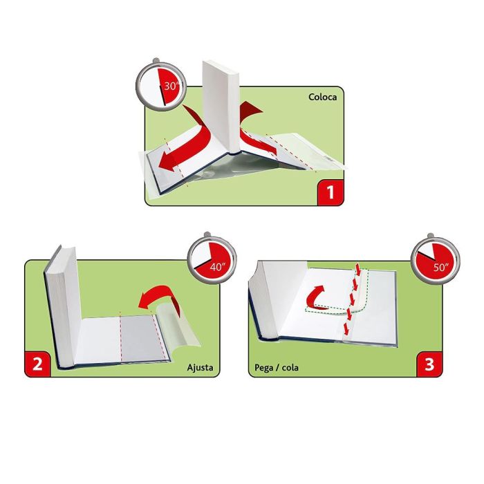 Pack con 5 forros para libros ajustables de pvc transparente 300x530mm grafoplas 2