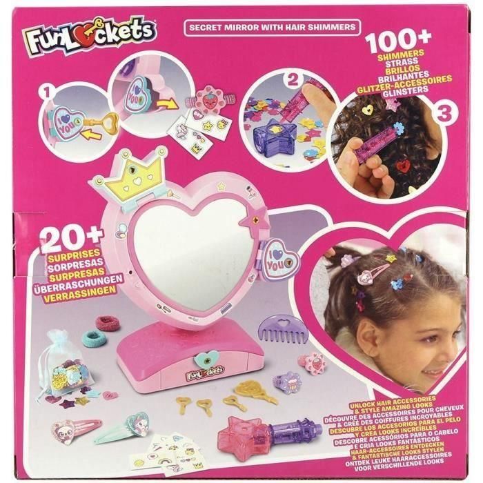 Fun Lockets Espejo Secreto con Compartimentos para Niñas +4 Años | Incluye +20 Sorpresas y Aplicador de Brillos para el Pelo 4