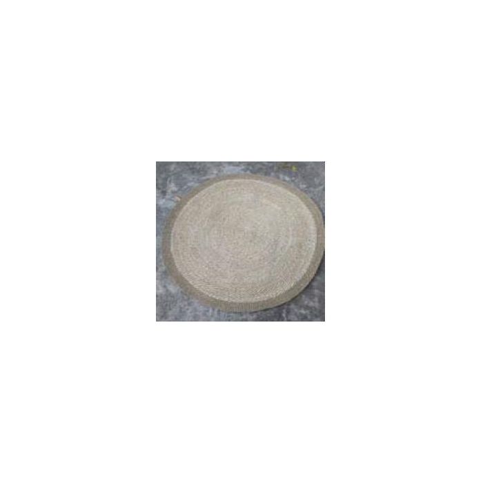 DKD Home Decor Alfombra Decorativa Boho Beige de Seagrass, Fibra de Maíz y Poliéster 150 x 150 cm