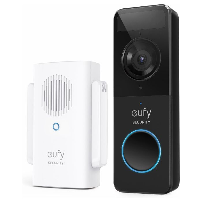 Eufy Video Doorbell 1080p Negro, Blanco, Hogar, IP65, 1600x1200, 5m Nocturna, 1080p, Inalámbrico, 2400MHz, Batería 5000mAh, 4 Meses