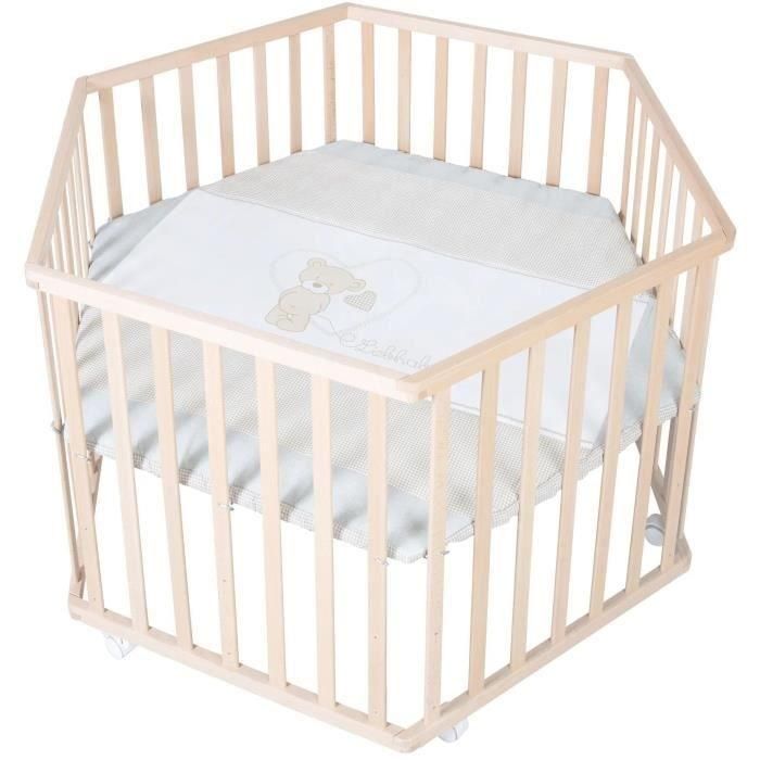 Roba AAAIG72186 Parque Infantil Hexagonal Liebhabear Altura Regulable, Base Extraíble, 6 Ruedas con Freno, Madera Natural, Diseño Osito 0 Roba AAAIG72186 Parque Infantil Hexagonal Liebhabear Altura Regulable, Base Extraíble, 6 Ruedas con Freno, Madera Natural, Diseño Osito 0