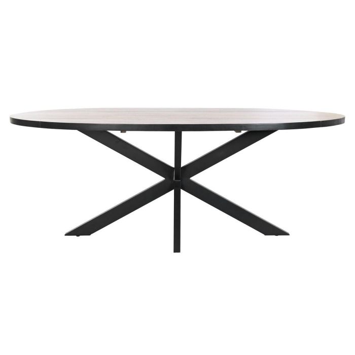 DKD Home Decor Mesa Comedor Loft Desmontable Metal Madera Mango Natural Negro 100x200x76 cm 5