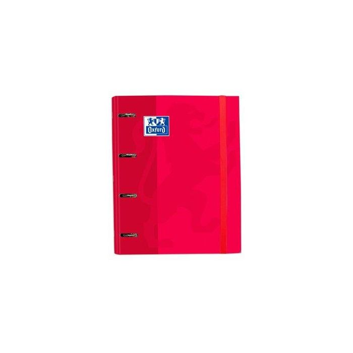 Oxford Carpeta Anillas 4x35 mm Classic Europeanbinder C-Recambio 100H A4+ 5x5 T-Extradura Rojo, Compatible SCRIBZEE