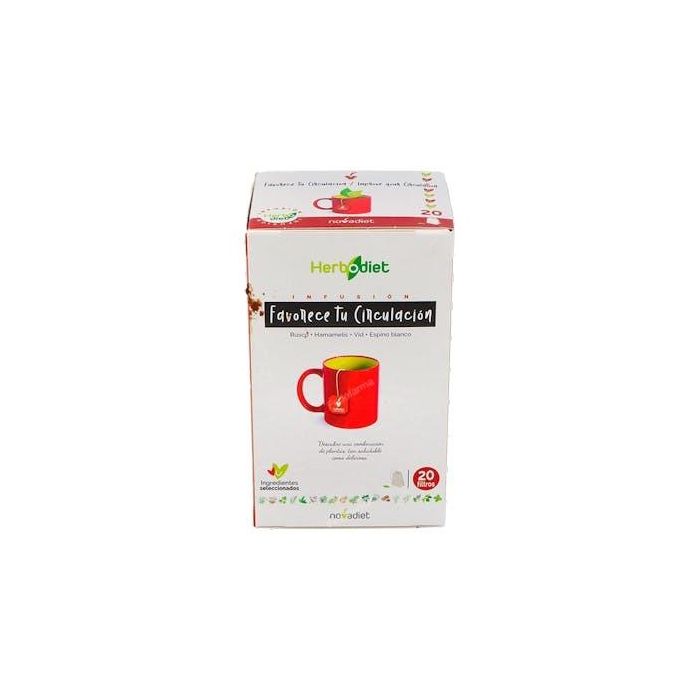 NOVADIET Herbodiet Infusión Favorece Tu Circulación con Rusco y Hamamelis 20 Filtros