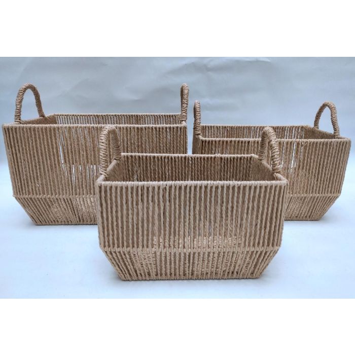 Cesta Balines DKD Home Decor Natural 29.5 x 26 x 40 cm Set de 3