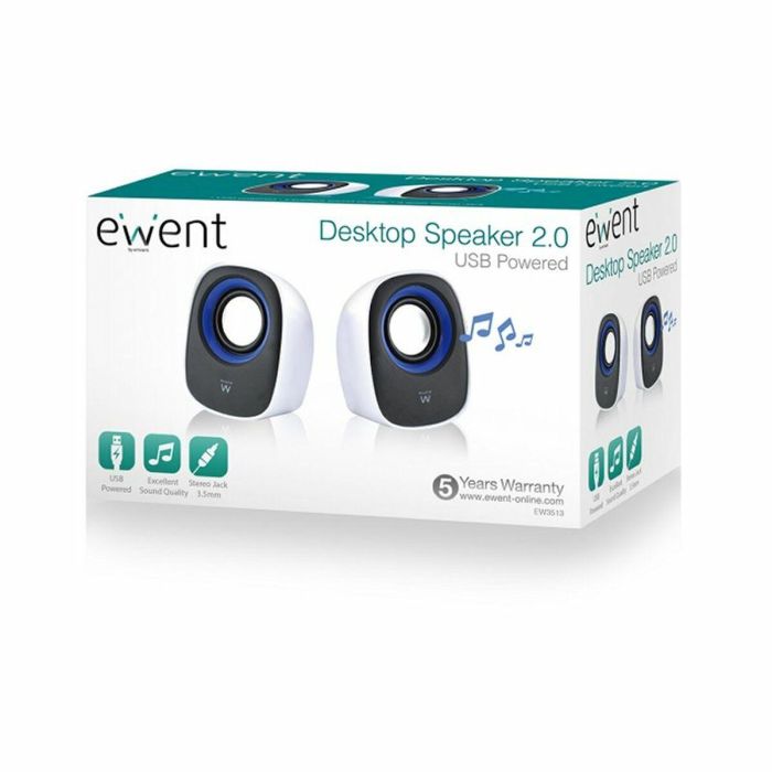 Ewent Altavoz Ew3513 Estéreo 2.0 5W RMS USB, Conexión 3.5mm para PC, Smartphone, Tablet 1 Ewent Altavoz Ew3513 Estéreo 2.0 5W RMS USB, Conexión 3.5mm para PC, Smartphone, Tablet 1
