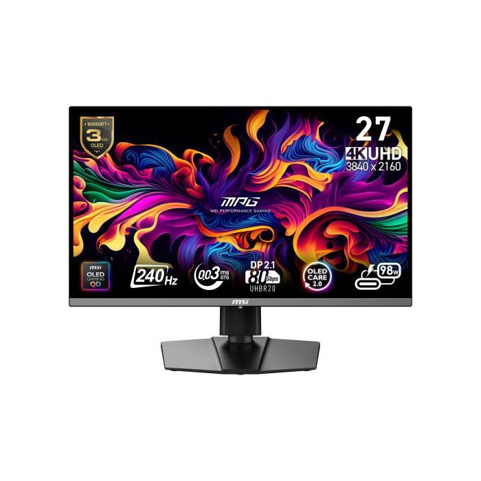 MSI MPG 272URX QD-OLED pantalla para PC 67,3 cm (26.5") 3840 x 2160 Pixeles 4K Ultra HD Negro