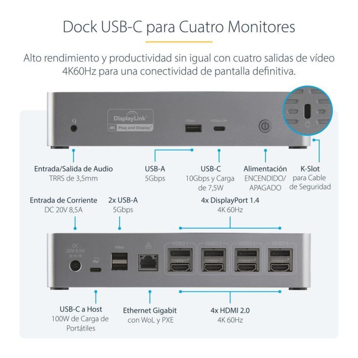 Hub USB Startech DK31C4DPPDUE 8 Hub USB Startech DK31C4DPPDUE 8