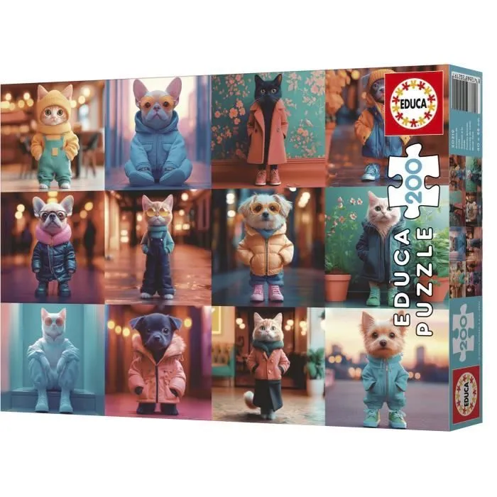 Educa Puzzle 200 Piezas Animales De Moda 3