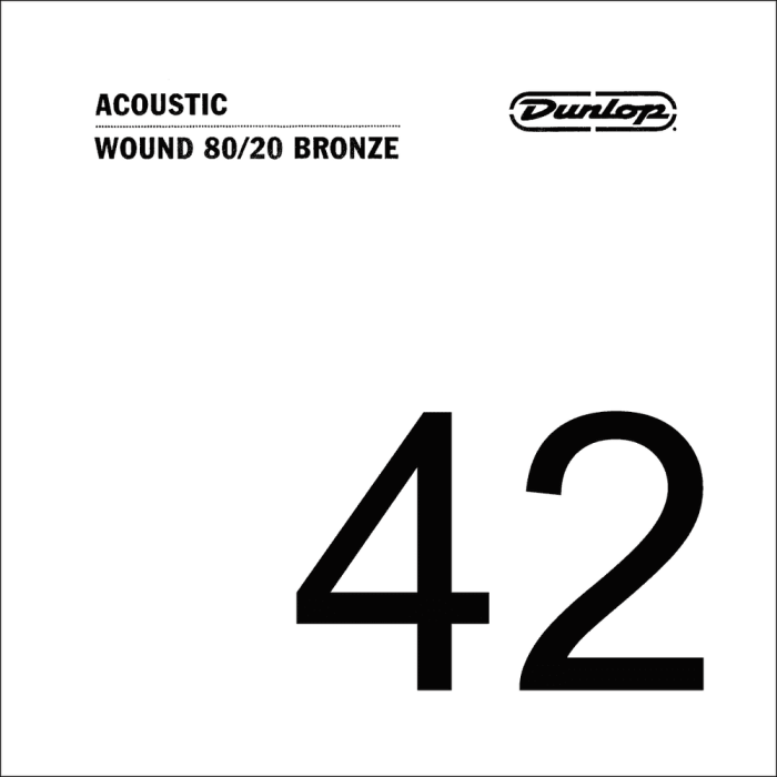 Cuerda Acústica Dunlop 80/20 Bronze .042 0 Cuerda Acústica Dunlop 80/20 Bronze .042 0