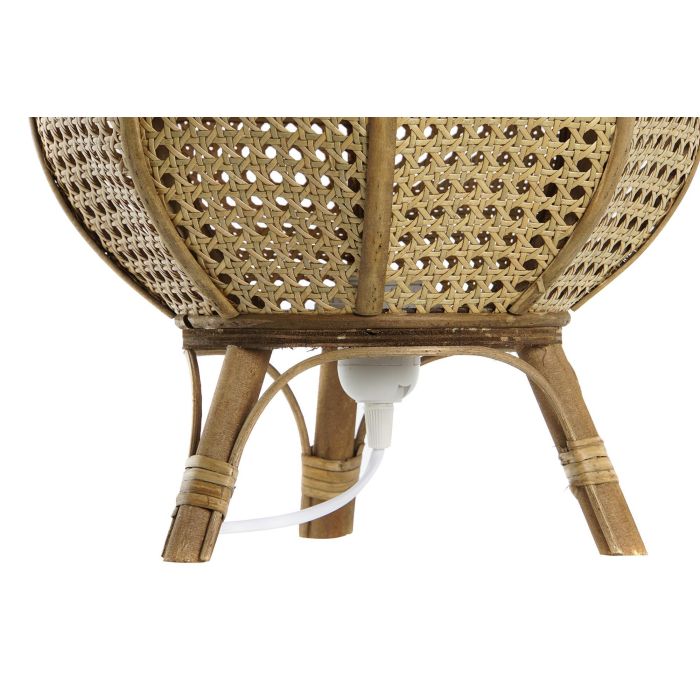 DKD Home Decor Lámpara de Sobremesa Urban de Ratán Marrón 29x40x29 cm, Bombilla E27 50W 220V 3