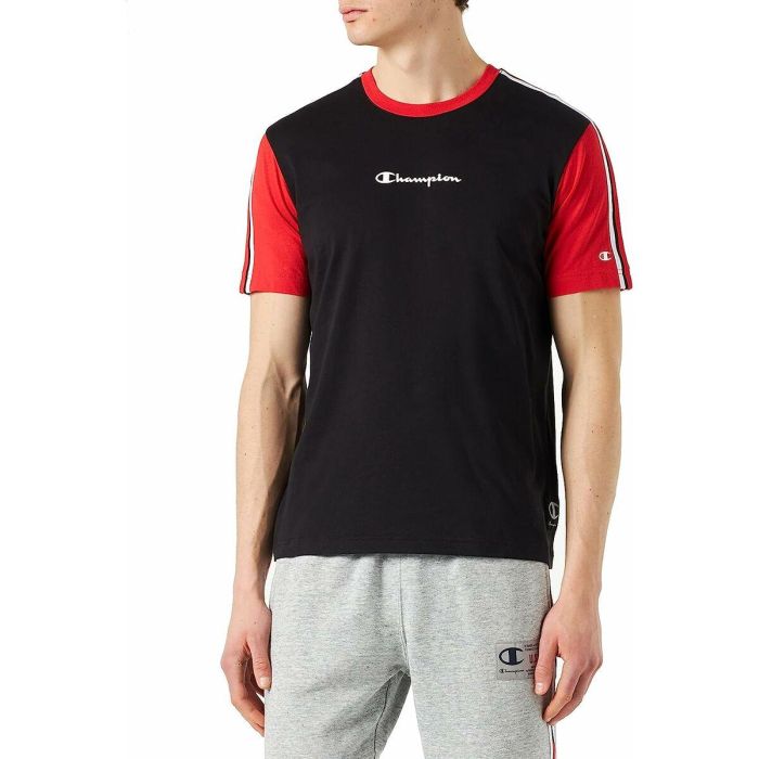 Camiseta de Manga Corta Hombre Champion Crewneck Negro M 10