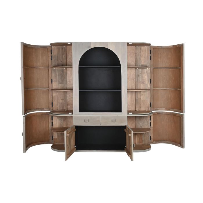 DKD Home Decor Vitrina Sixties Gris Negro 177 x 40 x 180 cm con 6 Puertas y 8 Estanterías 3
