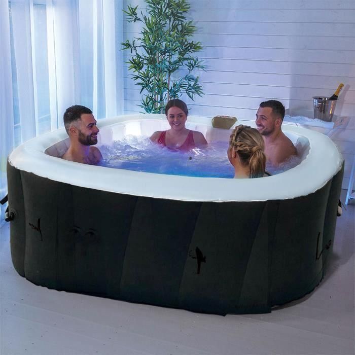 SUN SPA Spa inflable cuadrado laminado 4 personas - 1,57 x 0,67 m 1