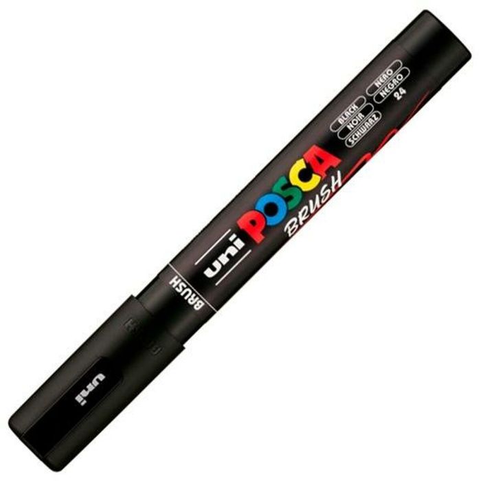 Marcador BRUSH POSCA PC-5BR Negro (6 Unidades) 1 Marcador BRUSH POSCA PC-5BR Negro (6 Unidades) 1