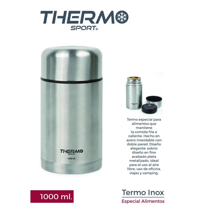 Termo para comida Thermosport 1000 ml acero inoxidable (6 Unidades) 2