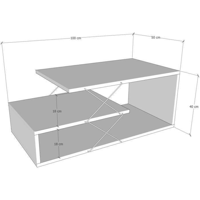 Mesa de centro - CAYENNE - Rectangular - Antracita - 100 x 50 x 40 cm 3 Mesa de centro - CAYENNE - Rectangular - Antracita - 100 x 50 x 40 cm 3