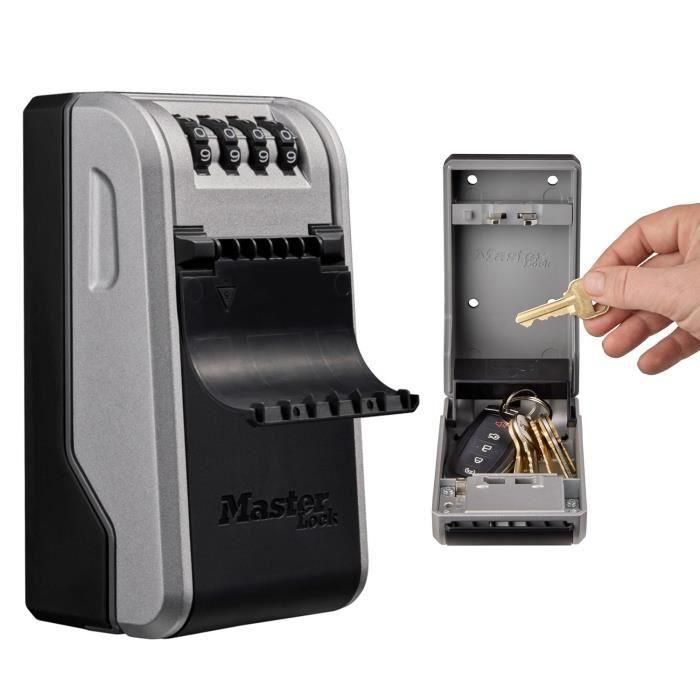 MASTER LOCK - Caja de llaves para exterior - Nuevo diseño - Montaje en pared - Gran capacidad - Alta seguridad - 19,6 x 7,6 x 5,6 cm 1 MASTER LOCK - Caja de llaves para exterior - Nuevo diseño - Montaje en pared - Gran capacidad - Alta seguridad - 19,6 x 7,6 x 5,6 cm 1