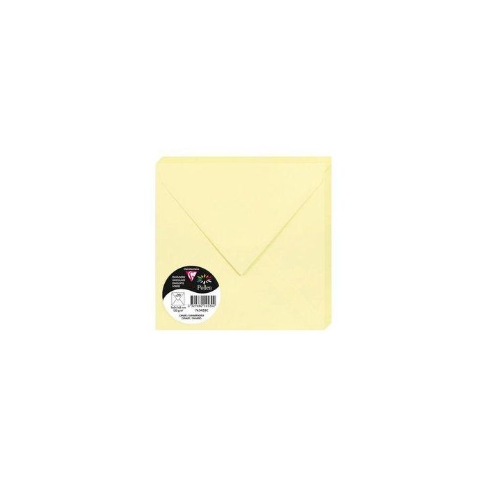 Sobre Clairefontaine Pollen 165X165 120G Amarillo Canario Paquete De 20
