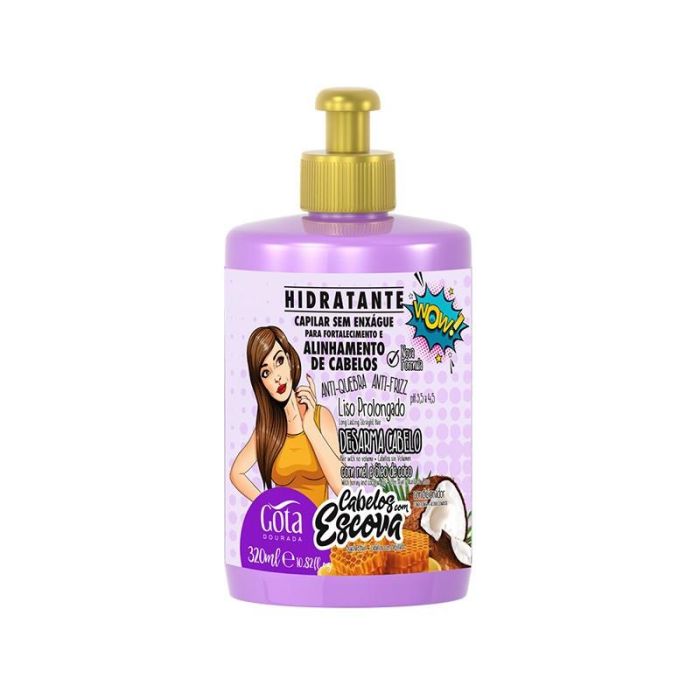 Gota Dourada Crema de Peinado para Cabellos con Alisado, Queratina y Arginina, Anti-Frizz, Protección Térmica, 320ml