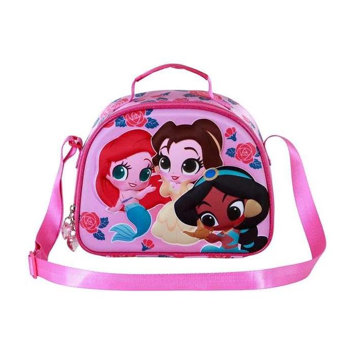 Karactermania Bolsa Portamerienda 3D Princesas Disney Flowers 25,5 x10 x20 cm Infantil con Cremallera y Forro Isotérmico 2