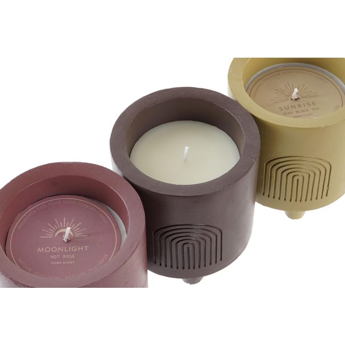 DKD Home Decor Vela Urban Perfumada de Cera y Cerámica, 150gr, Colores Surtidos (Amarillo, Terracota, Gris), 10x12x10cm (3 Unidades) 2 DKD Home Decor Vela Urban Perfumada de Cera y Cerámica, 150gr, Colores Surtidos (Amarillo, Terracota, Gris), 10x12x10cm (3 Unidades) 2