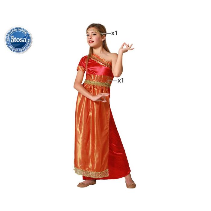 Disfraz Hindu Niña Infantil Naranja 7-9 Años Disfraz Hindu Niña Infantil Naranja 7-9 Años