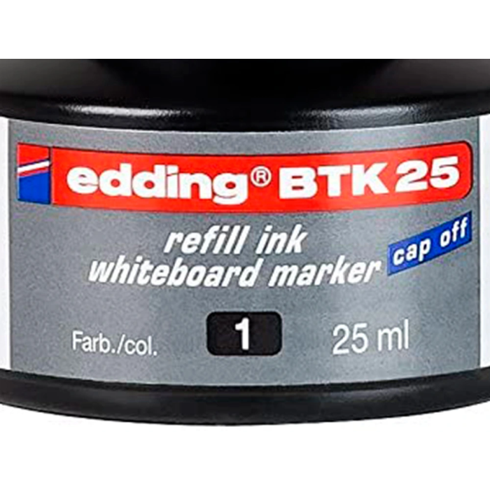 Edding Tinta Recambio Rotulador Pizarra Blanca BTK-25 Negro Bote 25 ml 2 Edding Tinta Recambio Rotulador Pizarra Blanca BTK-25 Negro Bote 25 ml 2