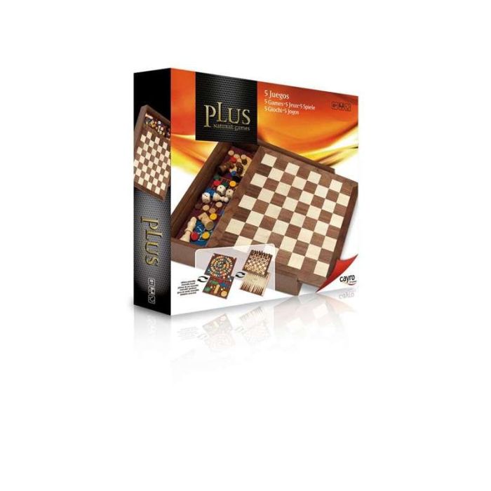 Juegos de madera plus en caja con accesorios set 5 juegos 29x29 cms. 1 Juegos de madera plus en caja con accesorios set 5 juegos 29x29 cms. 1