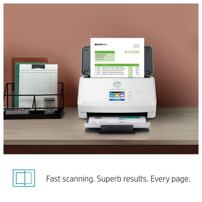 HP N4000 snw1 ScanJet Pro Escáner Documental Color Alimentación de Hoja 40ppm/80ipm ADF 50 Páginas 4000 Páginas/Día 2
