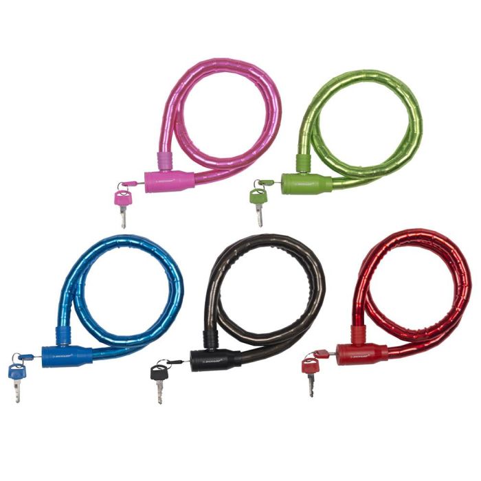 Dunlop Candado de Cable para Bicicleta ø18mm 65cm Colores Surtidos 1 Dunlop Candado de Cable para Bicicleta ø18mm 65cm Colores Surtidos 1