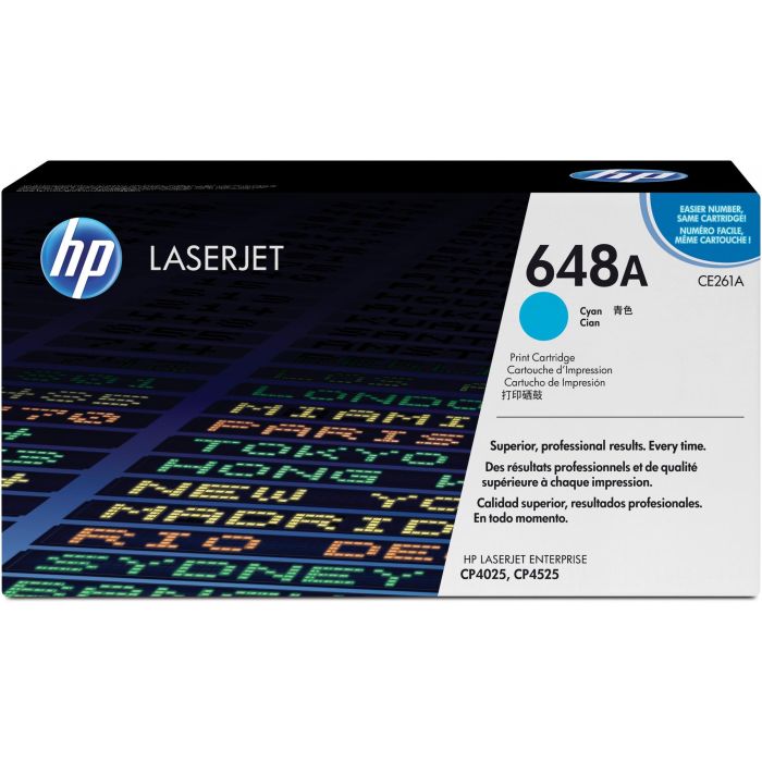 HP CE261A Original Color LaserJet Toner Cartridge 648A Cyan Standard Capacity 11.000 páginas