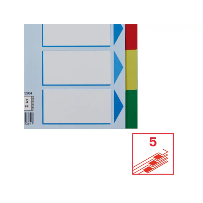 Separadores Esselte Pp A5 5 Pestañas 6 Taladros 4
