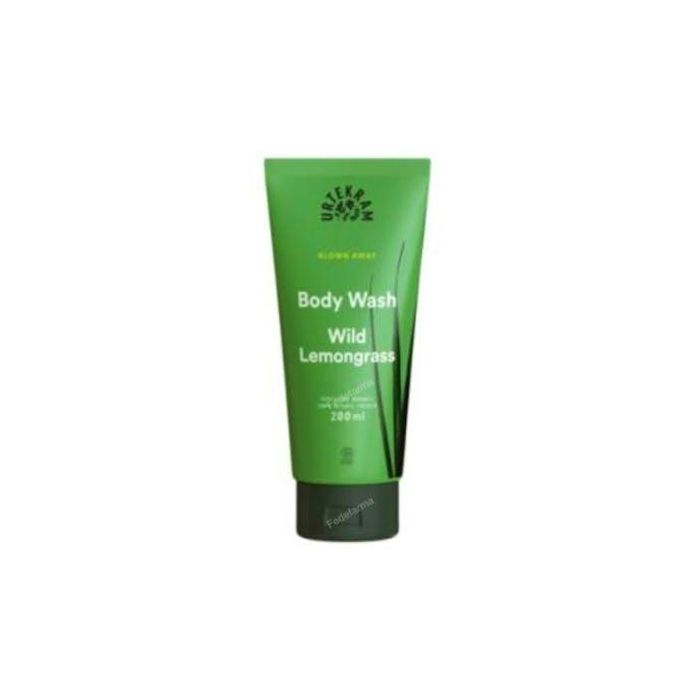 URTEKRAM Gel de Baño Wild Lemongrass 200ml. Ecológico, Vegano, Citronela y Cítricos. Certificado COSMOS ORGANIC