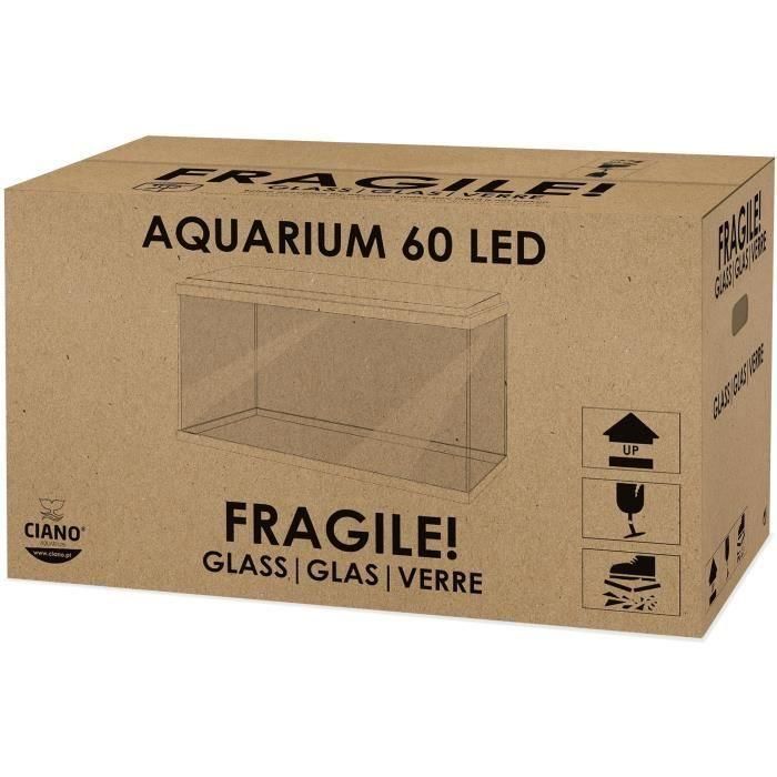 Ciano Acuario 60 - 58 L - Kit completo con Filtro, Iluminación LED, Calentador y Consumibles para Agua Salada - Blanco 4 Ciano Acuario 60 - 58 L - Kit completo con Filtro, Iluminación LED, Calentador y Consumibles para Agua Salada - Blanco 4