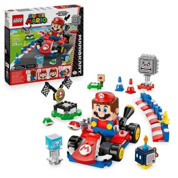 LEGO Super Mario 72043 Kart Estándar con Figura Interactiva de Mario Juego de Construcción para Carreras