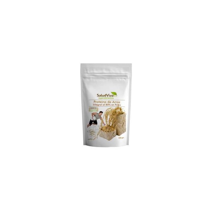 SALUD VIVA Proteína de Arroz 80% BIO Sin Gluten Sin Azúcar Vegana 250g para Batidos y Postres