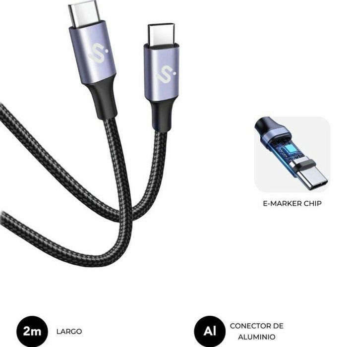 Cable USB-C a USB-C Subblim PLUS Negro 1 m 4 Cable USB-C a USB-C Subblim PLUS Negro 1 m 4
