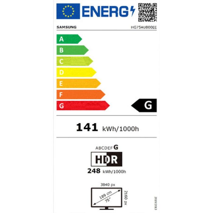 Televisión Samsung HG75AU800EEXEN 4K Ultra HD 75" LED HDR 1